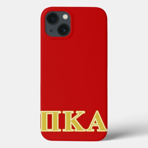 Pi Kappa Alpha Gold Letters iPhone 13 Case