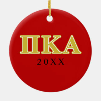 Pi Kappa Alpha Gold Letters Ceramic Ornament