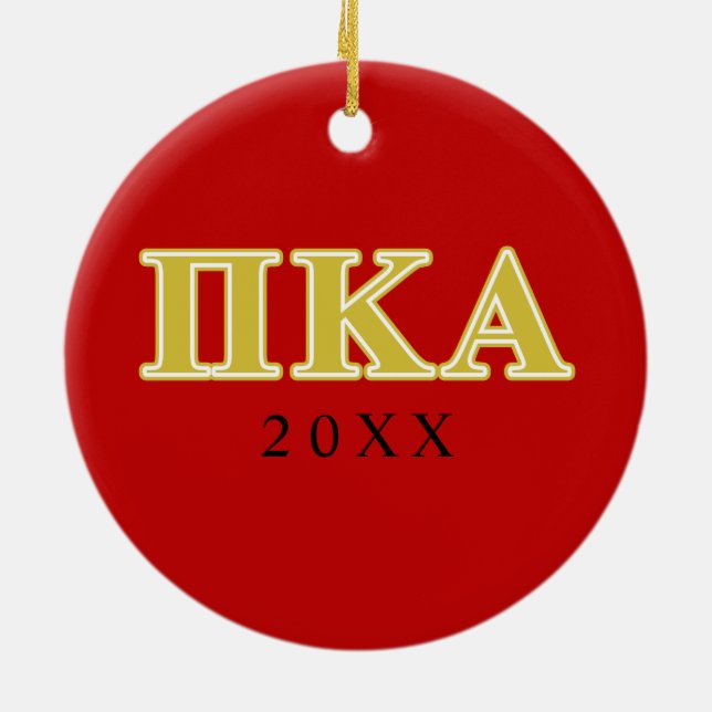 Pi Kappa Alpha Gold Letters Ceramic Ornament (Back)