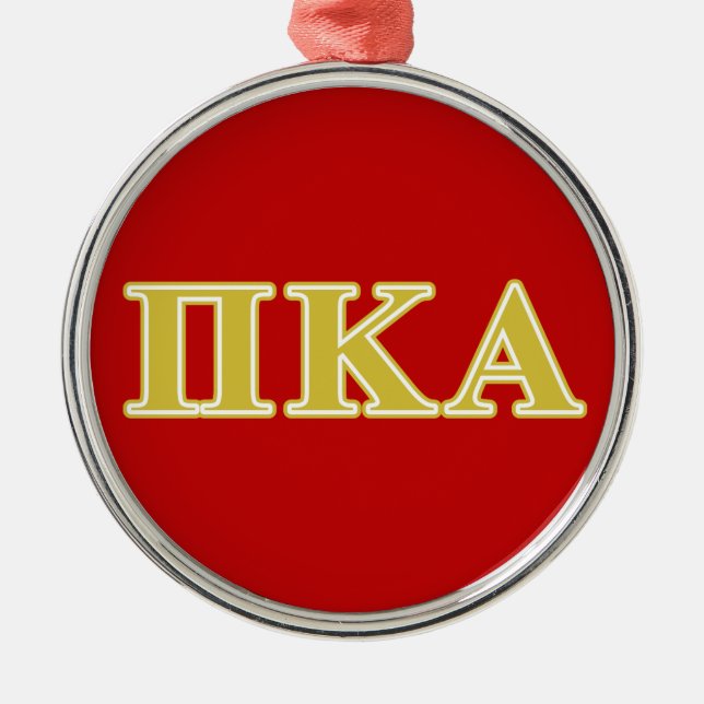 Pi Kappa Alpha Gold Letters Metal Ornament (Front)