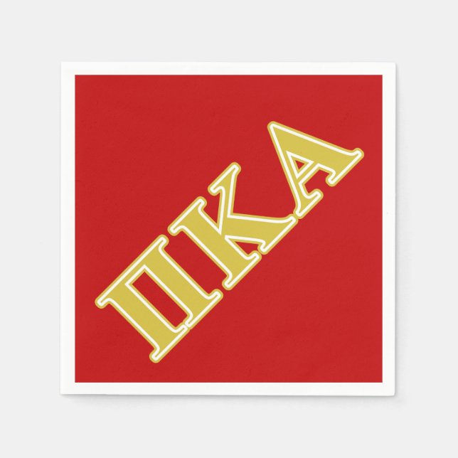 Pi Kappa Alpha Gold Letters Paper Napkins (Front)