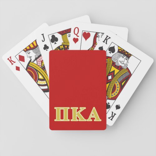 Pi Kappa Alpha Gold Letters Poker Cards