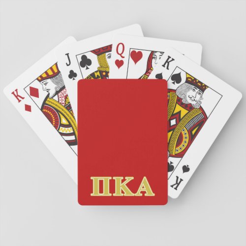 Pi Kappa Alpha Gold Letters Poker Cards