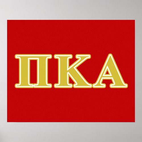 Pi Kappa Alpha Gold Letters Poster