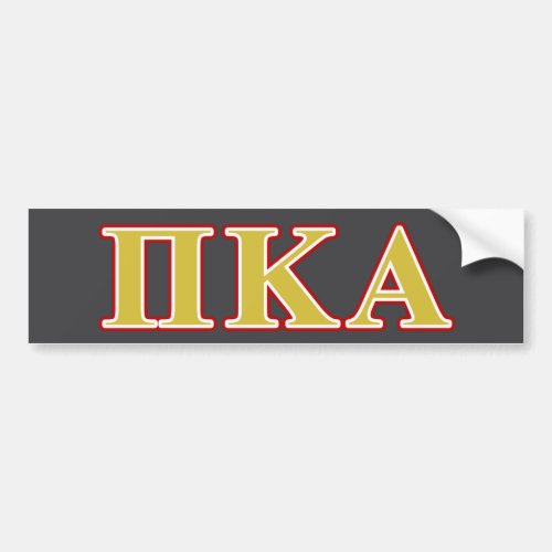 Pi Kappa Alpha Red and Gold Letters Bumper Sticker