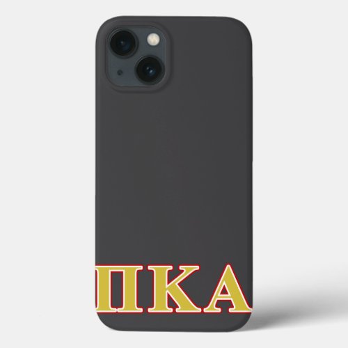 Pi Kappa Alpha Red and Gold Letters iPhone 13 Case
