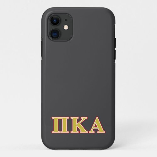 Pi Kappa Alpha Red and Gold Letters iPhone 11 Case
