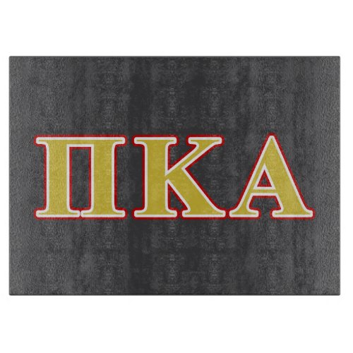 Pi Kappa Alpha Red and Gold Letters Cutting Board