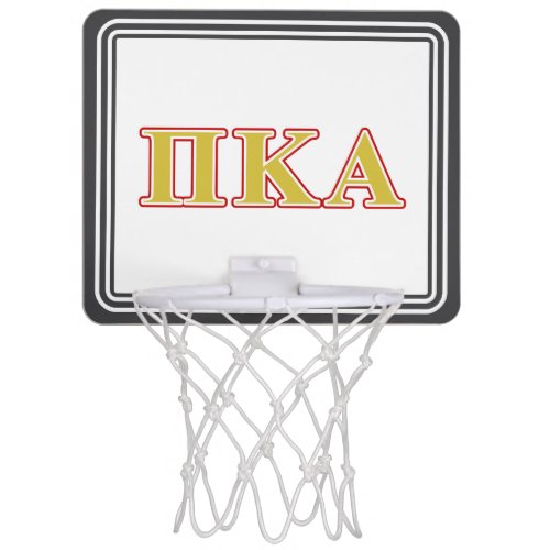Pi Kappa Alpha Red and Gold Letters Mini Basketball Hoop