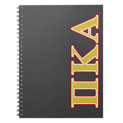 Pi Kappa Alpha Red and Gold Letters Notebook