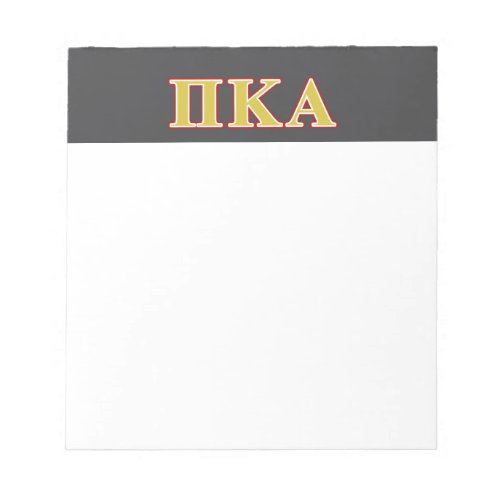 Pi Kappa Alpha Red and Gold Letters Notepad