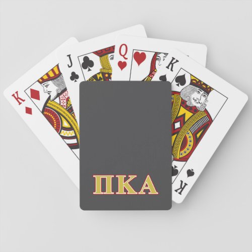 Pi Kappa Alpha Red and Gold Letters Playing Cards