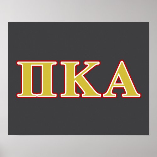 Pi Kappa Alpha Red and Gold Letters Poster