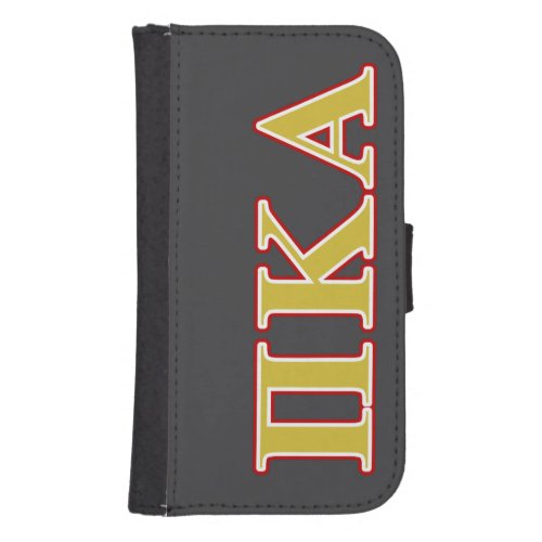 Pi Kappa Alpha Red and Gold Letters Wallet Phone Case For Samsung Galaxy S4