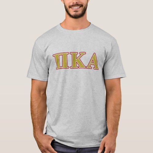 Pi Kappa Alpha Red and Gold Letters T_Shirt