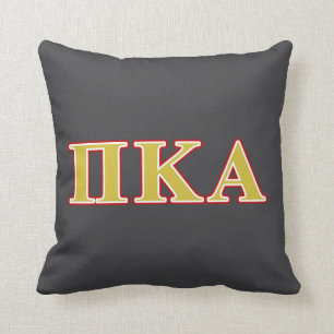 Pi Kappa Alpha Red and Gold Letters Throw Pillow