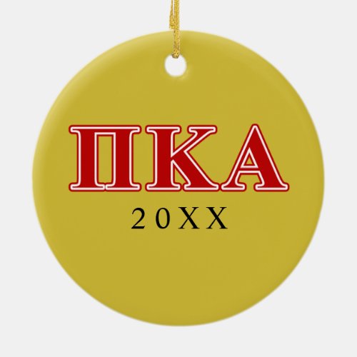 Pi Kappa Alpha Red Letters Ceramic Ornament