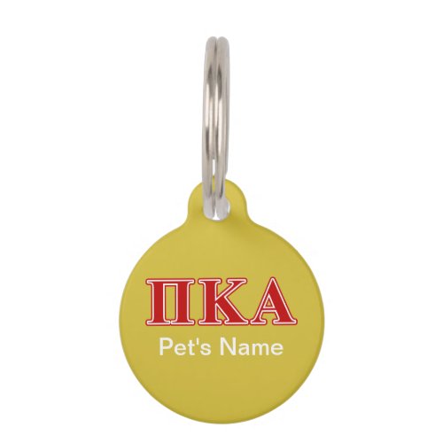 Pi Kappa Alpha Red Letters Pet Name Tag