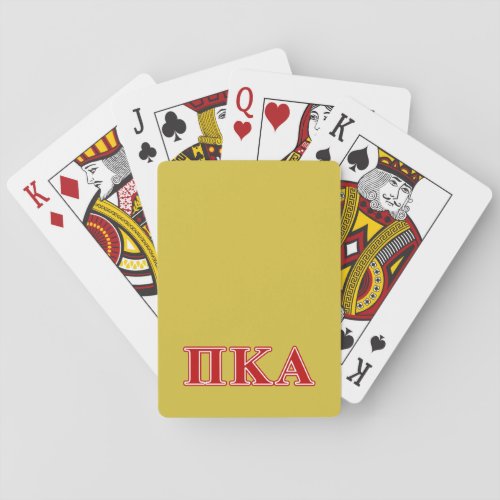 Pi Kappa Alpha Red Letters Playing Cards