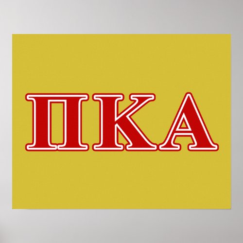Pi Kappa Alpha Red Letters Poster