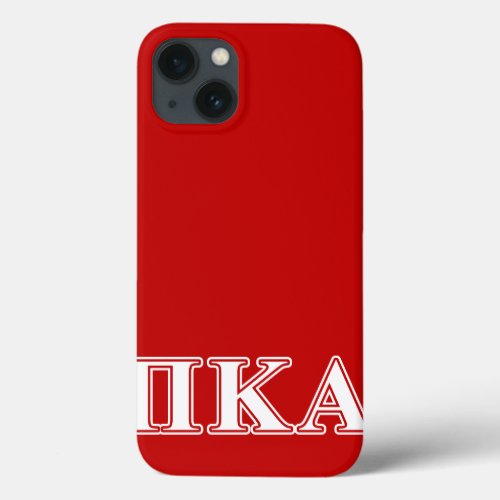 Pi kappa Alpha White and Red Letters iPhone 13 Case