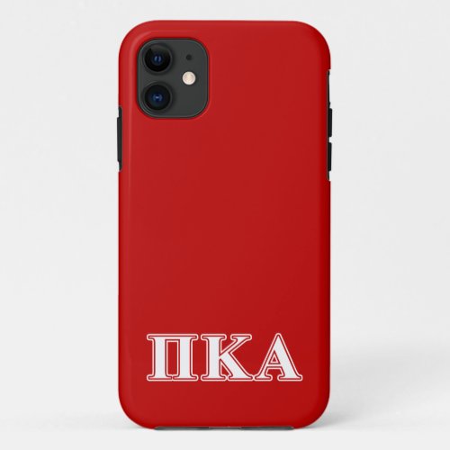 Pi kappa Alpha White and Red Letters iPhone 11 Case