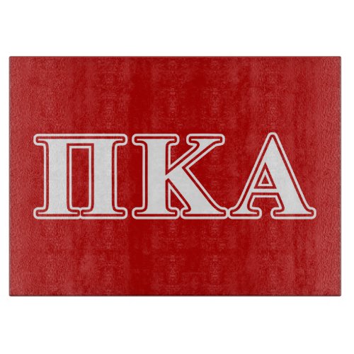 Pi kappa Alpha White and Red Letters Cutting Board