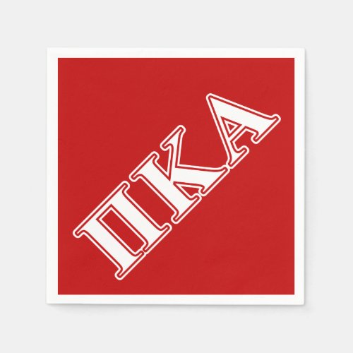 Pi kappa Alpha White and Red Letters Napkins