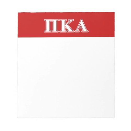 Pi kappa Alpha White and Red Letters Notepad