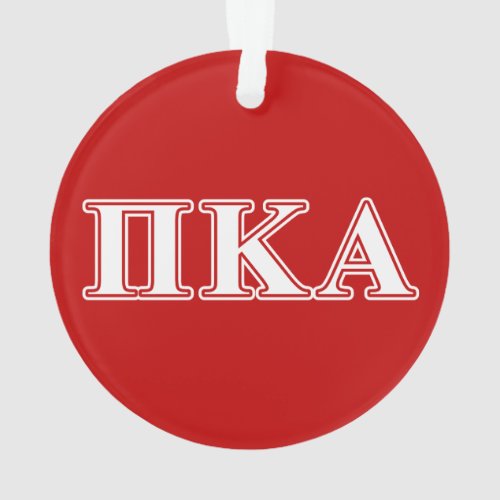 Pi kappa Alpha White and Red Letters Ornament