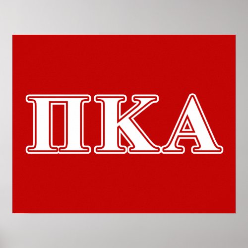 Pi kappa Alpha White and Red Letters Poster