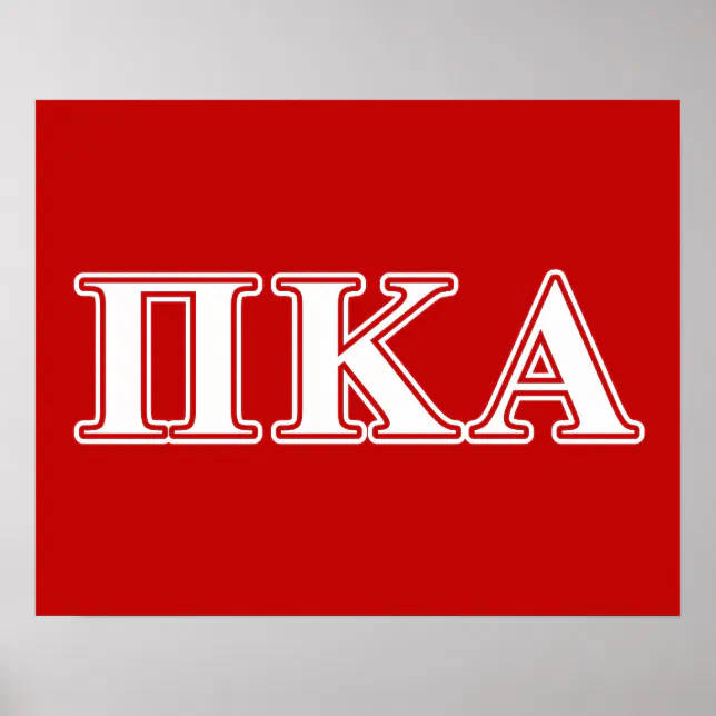 Pi Kappa Alpha White And Red Letters Poster Zazzle