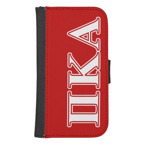 Pi kappa Alpha White and Red Letters Galaxy S4 Wallet Case
