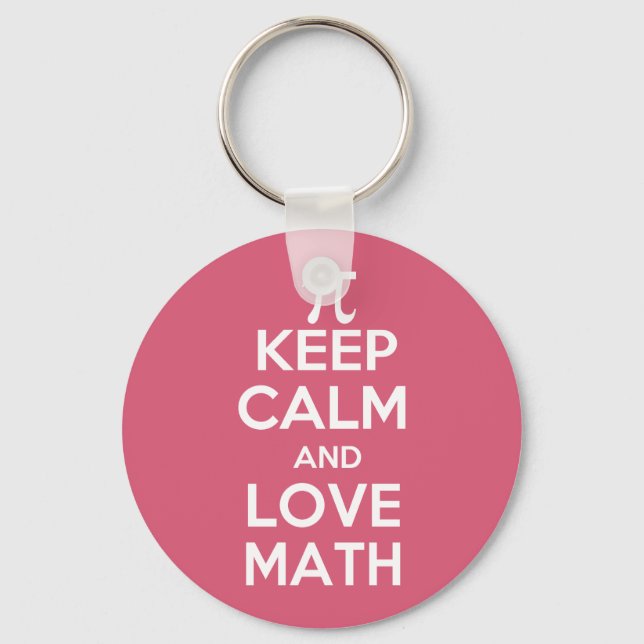 Pi keep calm and love math keychain (Front)