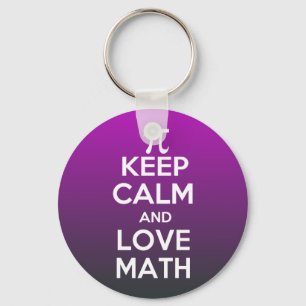 Pi keep calm and love math keychain