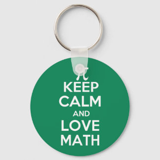Pi keep calm and love math keychain