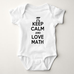 Pi keep calm and love math slogan baby bodysuit