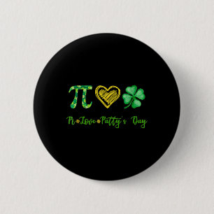 Pi Love Shamrock Patty's Day Math Teacher St Patri Button
