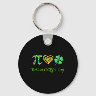 Pi Love Shamrock Patty's Day Math Teacher St Patri Keychain