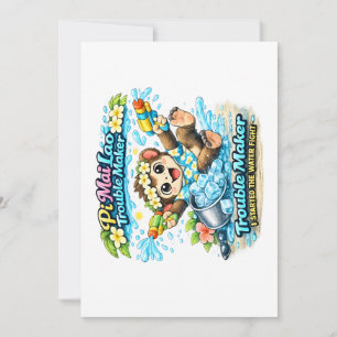 Pi Mai Lao Trouble Maker Funny Water Fight Shirt Invitation