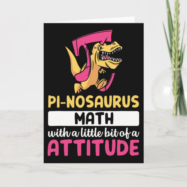 Pi Math Mathematics Dinosaur Dino Pi Day  Card (Front)