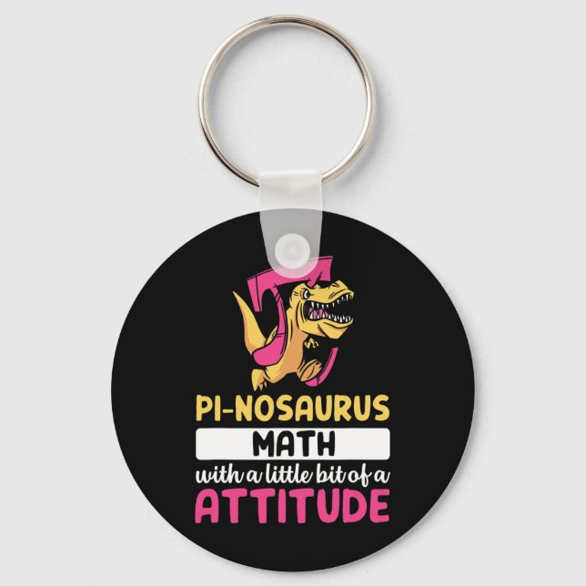 Pi Math Mathematics Dinosaur Dino Pi Day  Keychain (Front)