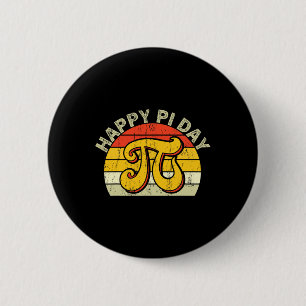 Pi Math Science Stem Gift 3.14 Pi Day Vintage Retr Button