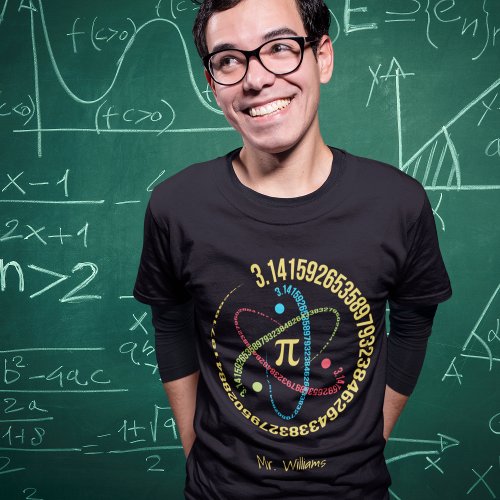 Pi Math Symbol and Atom with Name T_Shirt