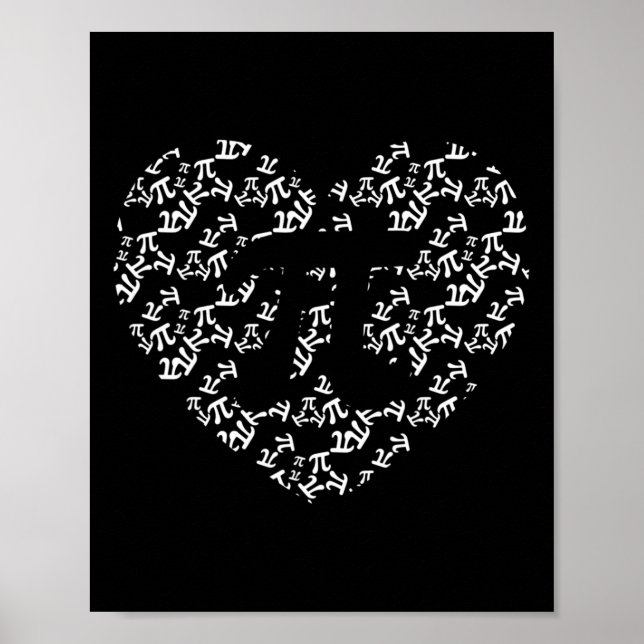 Pi Math Teacher Pi Heart Shape Pi Day  Poster (Front)