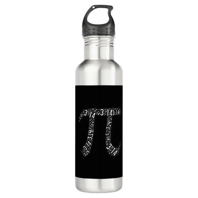 Pi Maths Nerd Stainless Steel Water Bottle (Front)