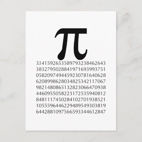 pi  maths postcard