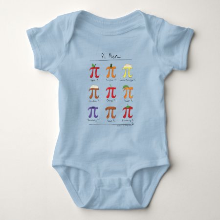 Pi Menu Cute Math Pi Day Kid's Baby Bodysuit