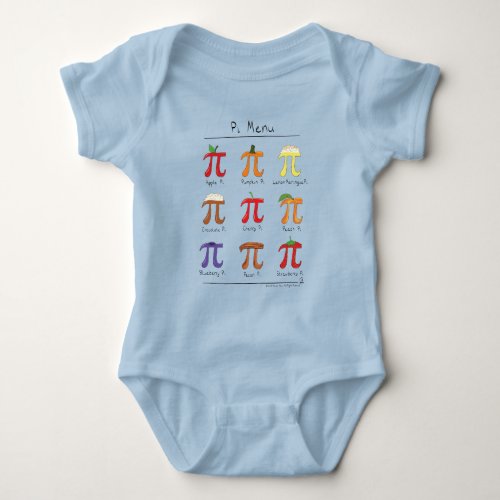Pi Menu Cute Math Pi Day Kids Baby Bodysuit