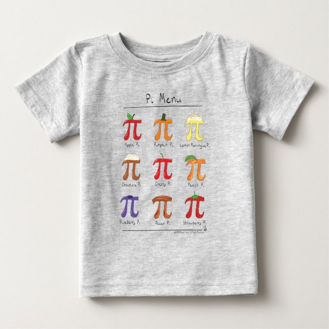 Pi Menu Cute Math Pi Day Kid's Baby T-Shirt (Front)